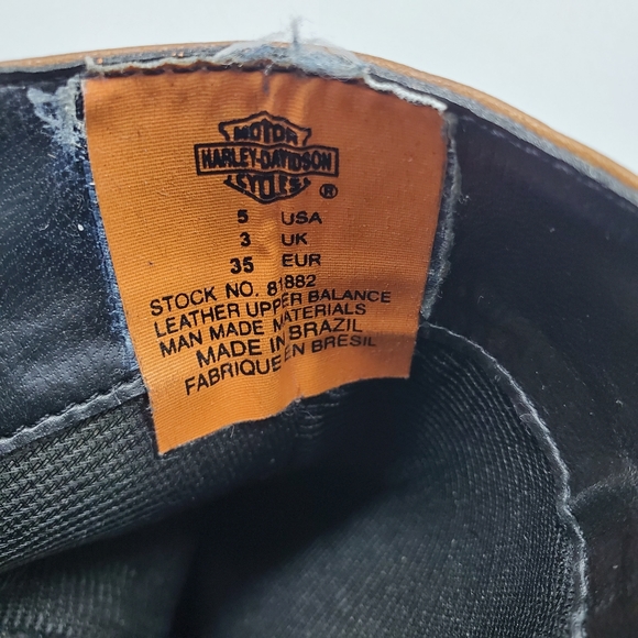 Harley Davidson Camel Leather Boots Square Toe VTG - Picture 12 of 13